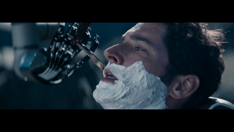 Actor Tom Ellis Has a Close Shave from a Robot Barber in EE's